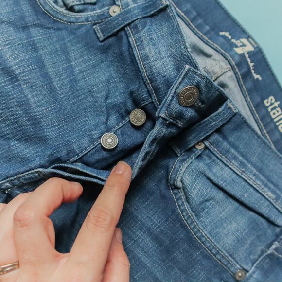 7 For All Mankind Standard Straight Leg Button Fly Mens Jeans Size 30 Waist - Picture 5 of 10